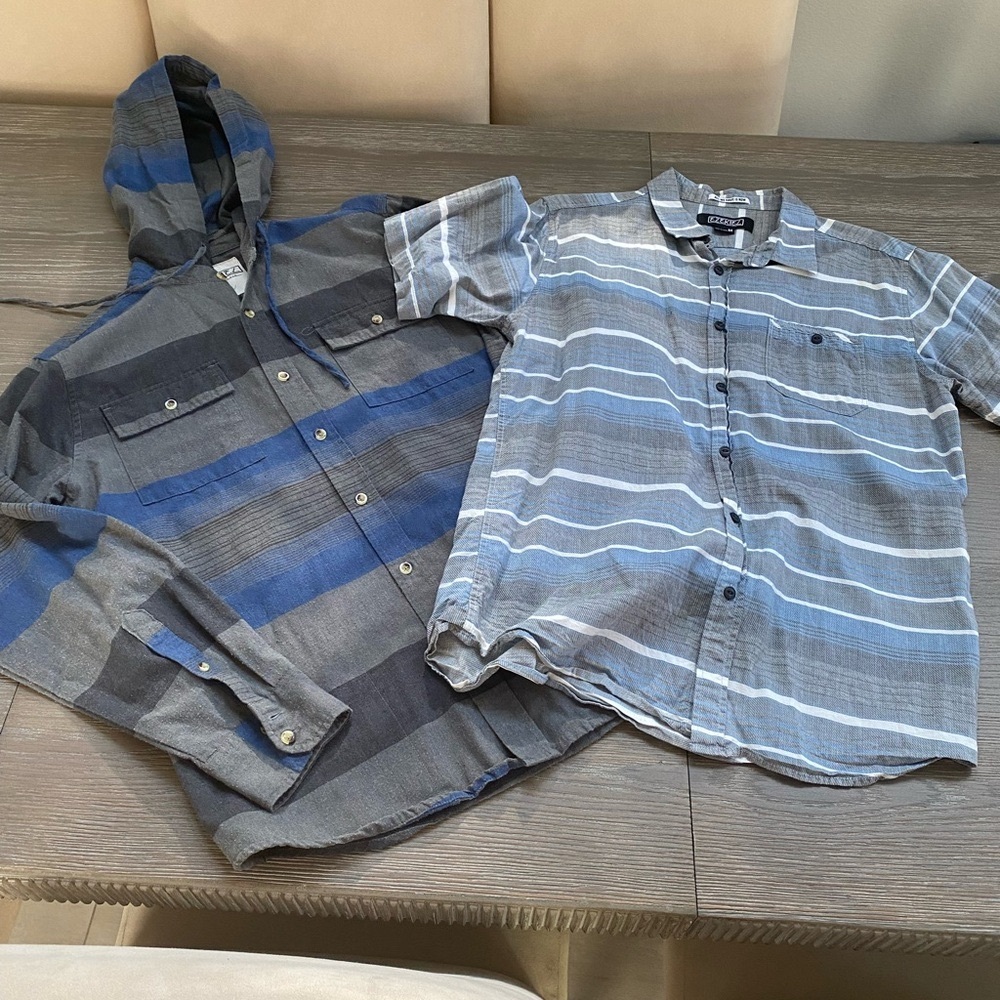 Ezekiel Men’s L/S Hooded Bttn Frnt Shirt and S/S Bttn Frnt  Shirt